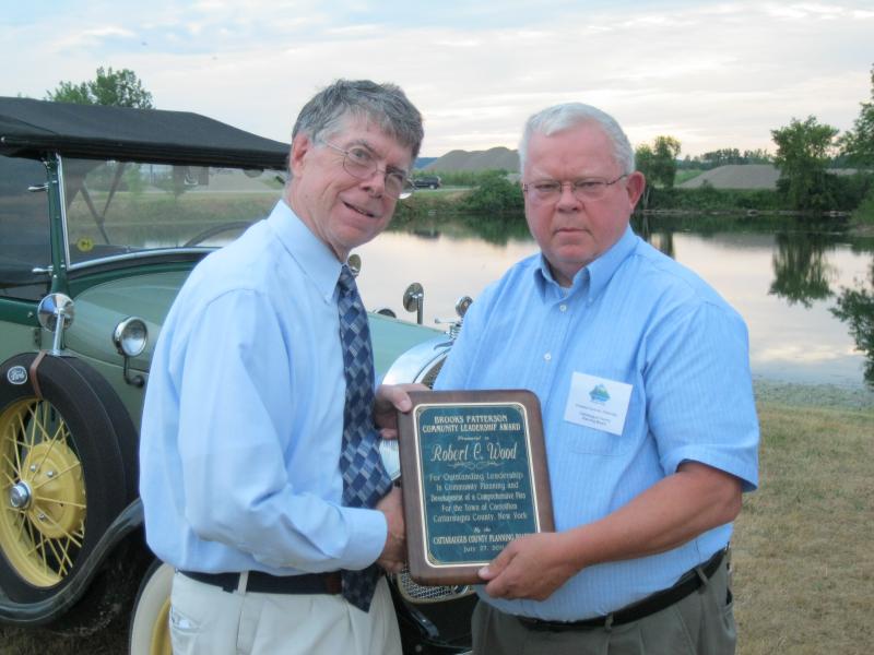 (l-r) Robert C. Wood, recipient of the Brooks Patterson Community Leadership Award for 2011 and Charles Couture, Chairman, Cattaraugus County Planning Board. Photo by Paul Bishop