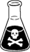Beaker filled with poison and labelled with a skull and crossbones