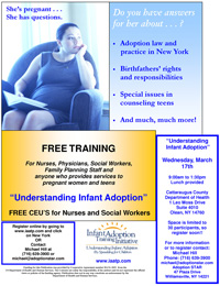 Preview of Poster for the Free Training "Understanding Infant Adoption" Preview of Poster for the Free Training "Understanding Infant Adoption"