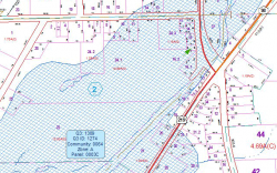 Detail view of flood plain map