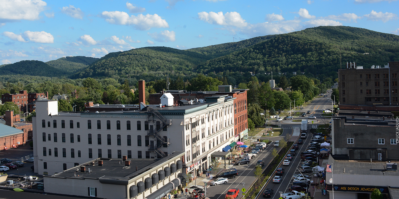 Downtown Olean, NY on Route 16 facing South